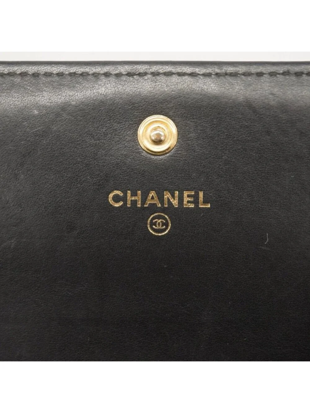 Chanel Shoulder Wallet Boy Blanc Leather Black Gold